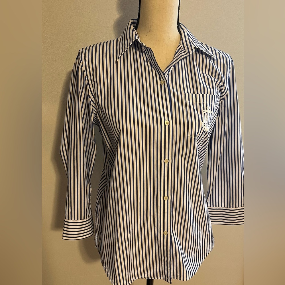 Ralph Lauren blue Oxford stripe shirt